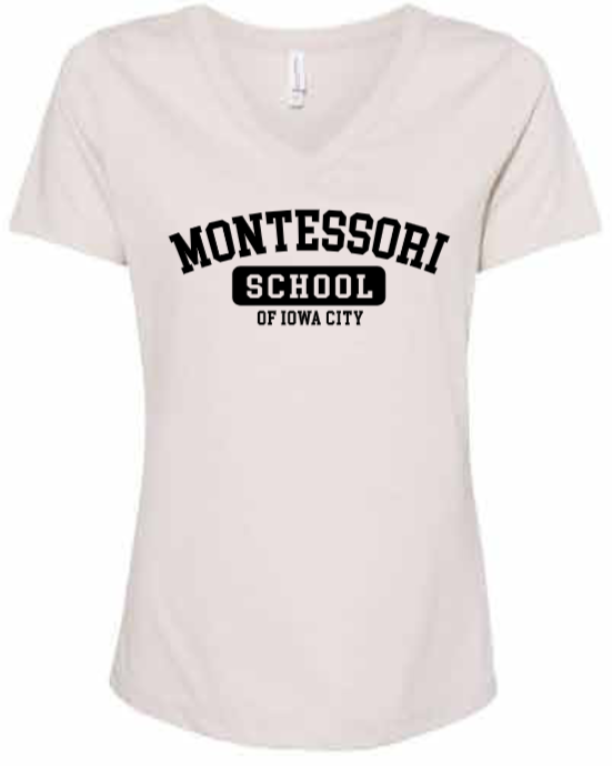 2026 Montessori Schools Bella + Canvas - Women's Relaxed Heather CVC V-Neck Tee