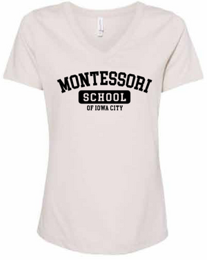 2026 Montessori Schools Bella + Canvas - Women's Relaxed Heather CVC V-Neck Tee