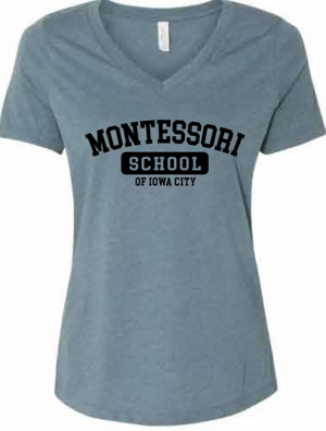 2026 Montessori Schools Bella + Canvas - Women's Relaxed Heather CVC V-Neck Tee