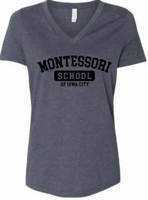 2026 Montessori Schools Bella + Canvas - Women's Relaxed Heather CVC V-Neck Tee