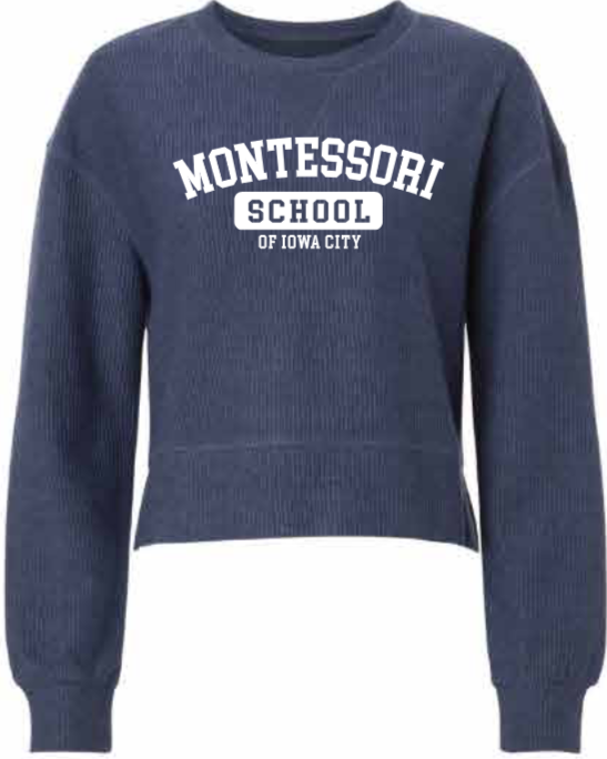 2026 Montessori Schools Boxercraft - Women's Rib Knit Corded Boxy Crewneck Sweatshirt