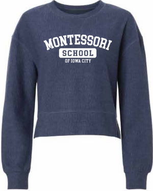 2026 Montessori Schools Boxercraft - Women's Rib Knit Corded Boxy Crewneck Sweatshirt