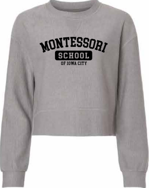 2026 Montessori Schools Boxercraft - Women's Rib Knit Corded Boxy Crewneck Sweatshirt