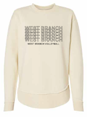 2026 West Branch Volleyball Lat - Women's Weekend Crewneck Sweatshirt (Letter Design)