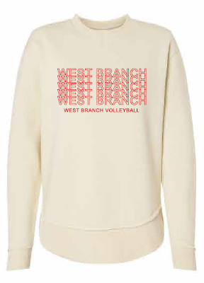 2026 West Branch Volleyball Lat - Women's Weekend Crewneck Sweatshirt (Letter Design)
