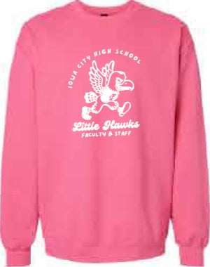 2025 City High Faculty and Staff Gildan - Unisex Softstyle® Midweight Crewneck Sweatshirt (Little Hawk Design)