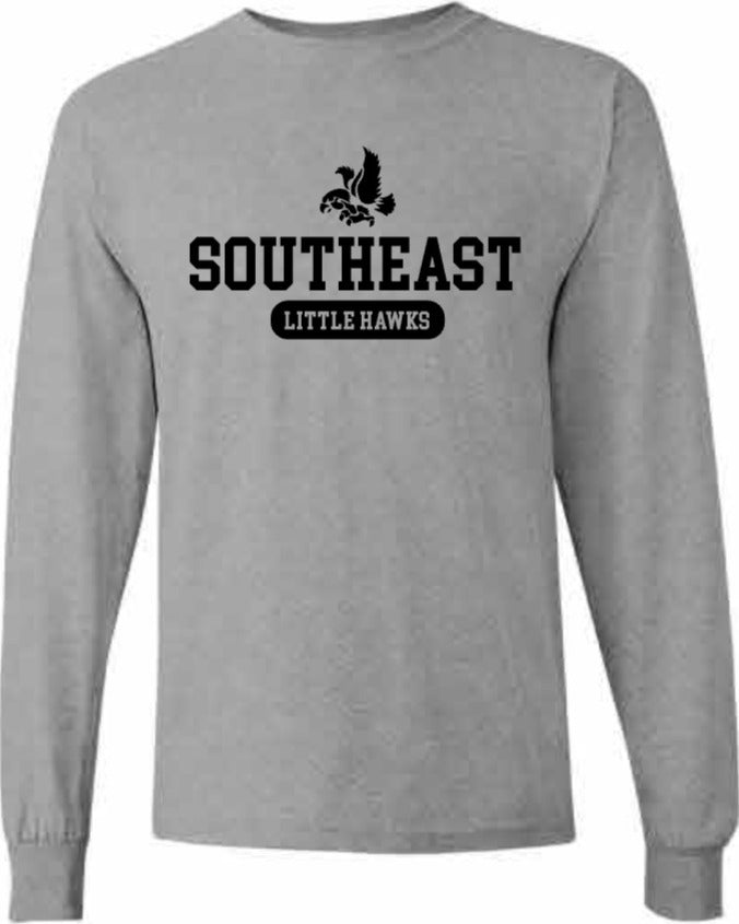 2026 Southeast Middle School Gildan - Heavy Cotton™ Long Sleeve T-Shirt (Little Hawks)