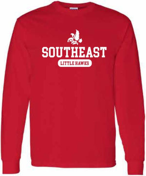 2026 Southeast Middle School Gildan - Heavy Cotton™ Long Sleeve T-Shirt (Little Hawks)