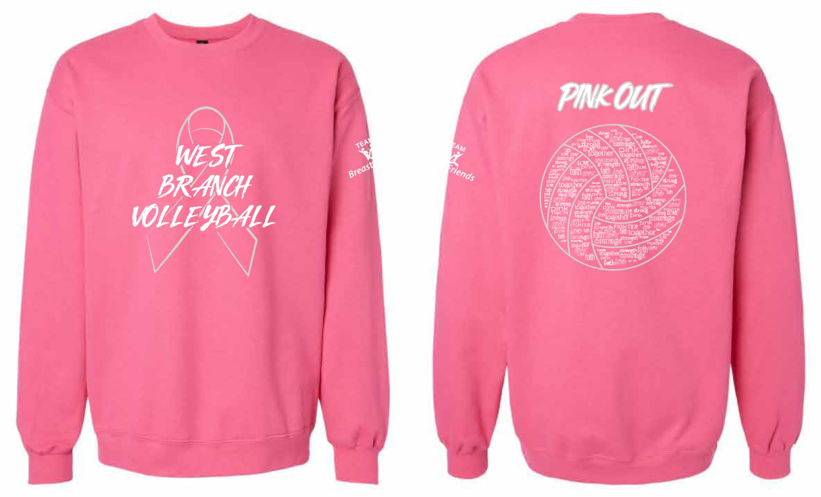 2026 West Branch Breast Friends Gildan - Youth Softstyle® Midweight Crewneck Sweatshirt