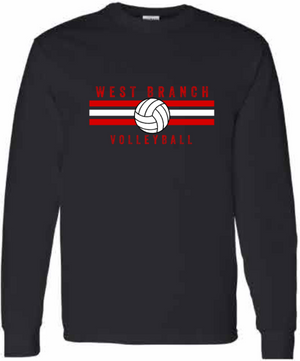 2026 West Branch Volleyball Gildan - Softstyle® Long Sleeve T-Shirt (Stripes Design)