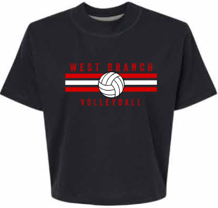 2026 West Branch Volleyball Lat - Women's Boxy Tee (Stripes Design)