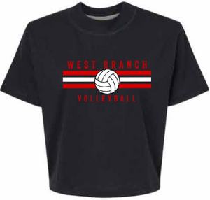 2026 West Branch Volleyball Lat - Women's Boxy Tee (Stripes Design)