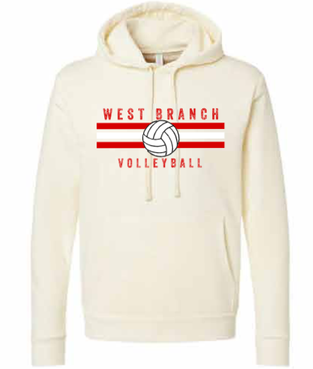 2026 West Branch Volleyball Next Level - Unisex Santa Barbara Hoodie Sweatshirt (Stripes Design)