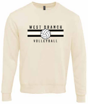 2026 West Branch Volleyball Next Level - Unisex Santa Barbara Crewneck Sweatshirt (Stripes Design)