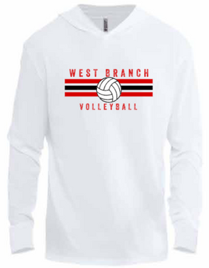 2026 West Branch Volleyball Next Level - Unisex CVC Hoodie Long Sleeve T-Shirt (Stripes Design)