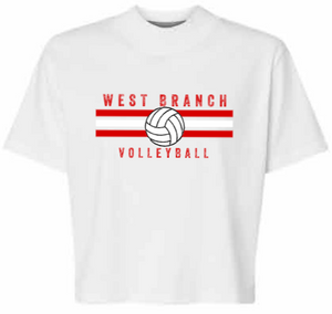 2026 West Branch Volleyball Lat - Women's Boxy Tee (Stripes Design)