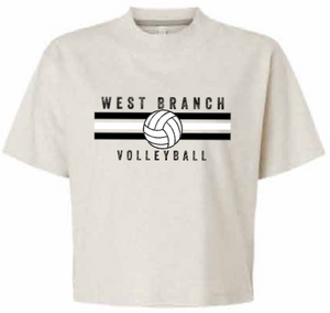 2026 West Branch Volleyball Lat - Women's Boxy Tee (Stripes Design)