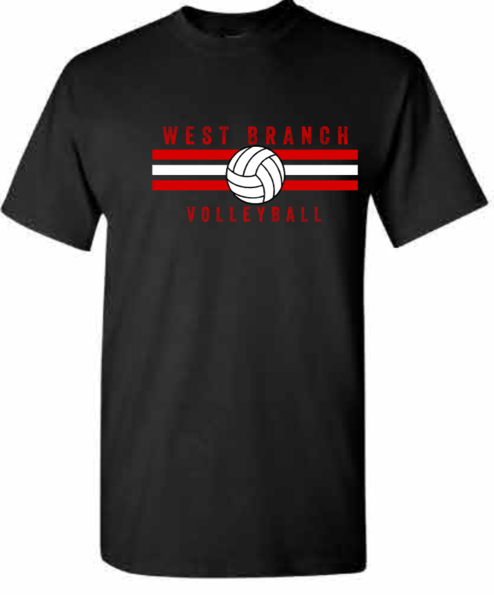 2026 West Branch Volleyball Gildan - Softstyle® T-Shirt (Stripes Design)