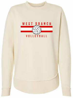 2026 West Branch Volleyball Lat - Women's Weekend Crewneck Sweatshirt (Stripes Design)