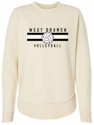 2026 West Branch Volleyball Lat - Women's Weekend Crewneck Sweatshirt (Stripes Design)